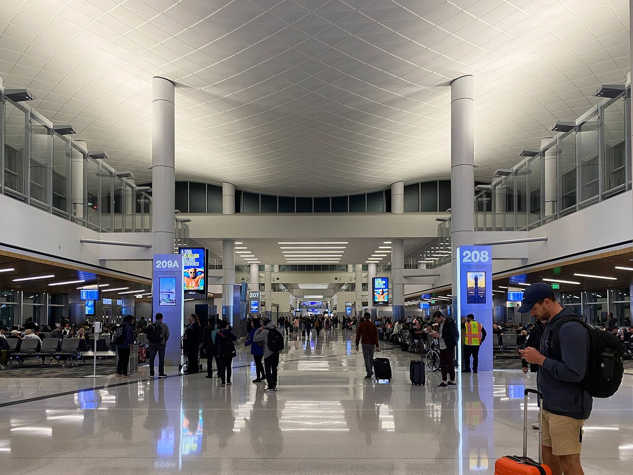 Passenger concourse inside Los Angeles International Airport