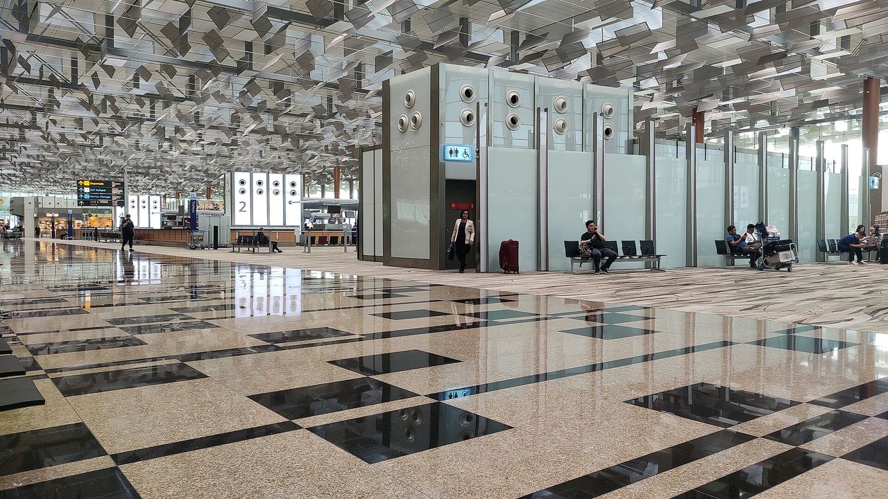 Passenger concourse inside Singapore Changi Airport