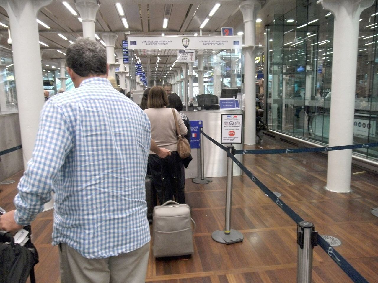 Travel documents at the airport
