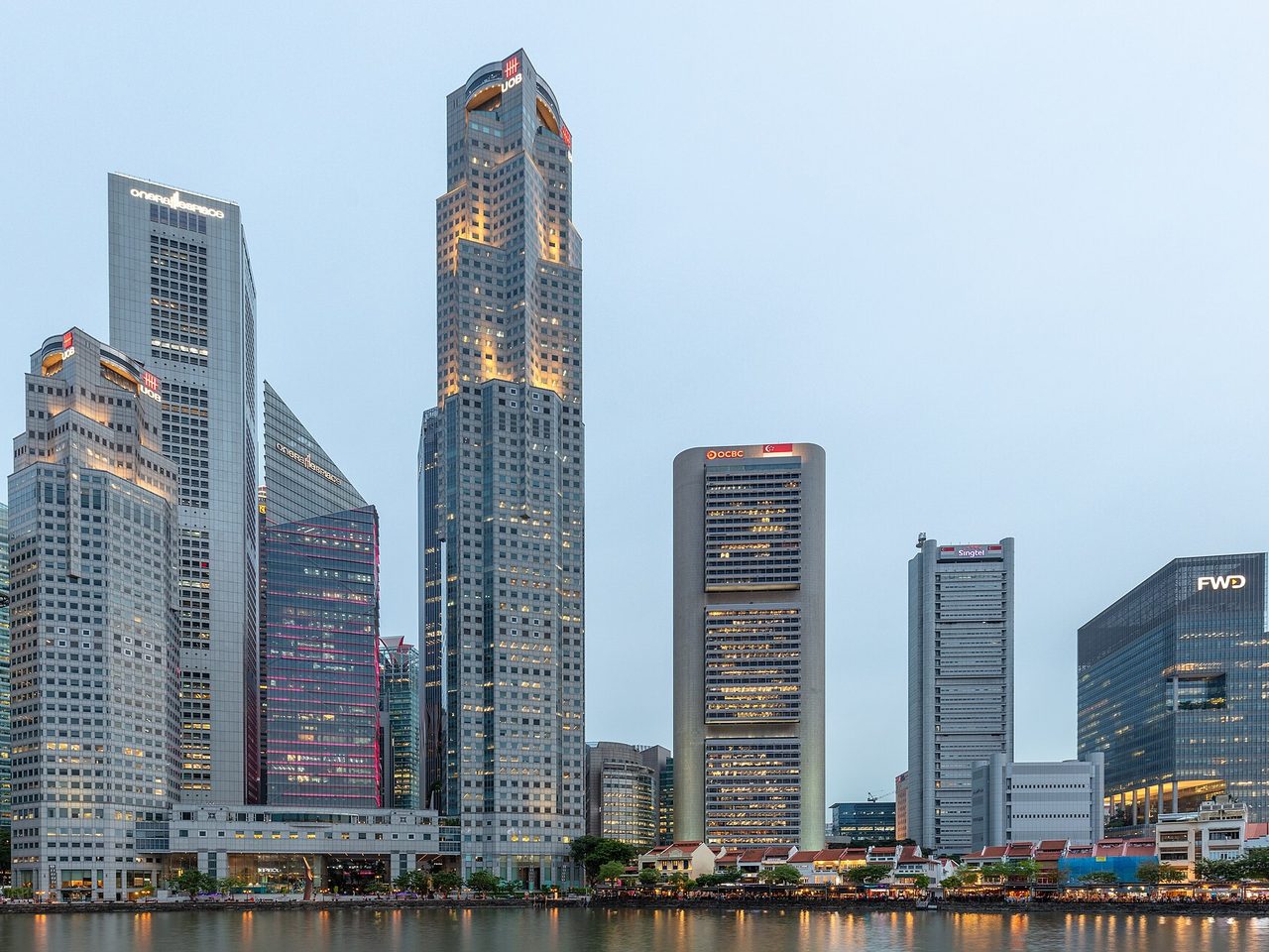Marina Bay skyline in central Singapore, the destination of the Changi city route